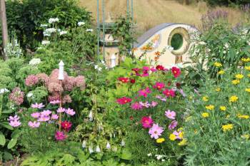 Blühen an der Mauer